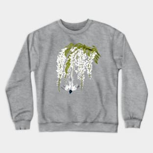 Paradise Flycatcher + White Wisteria Crewneck Sweatshirt